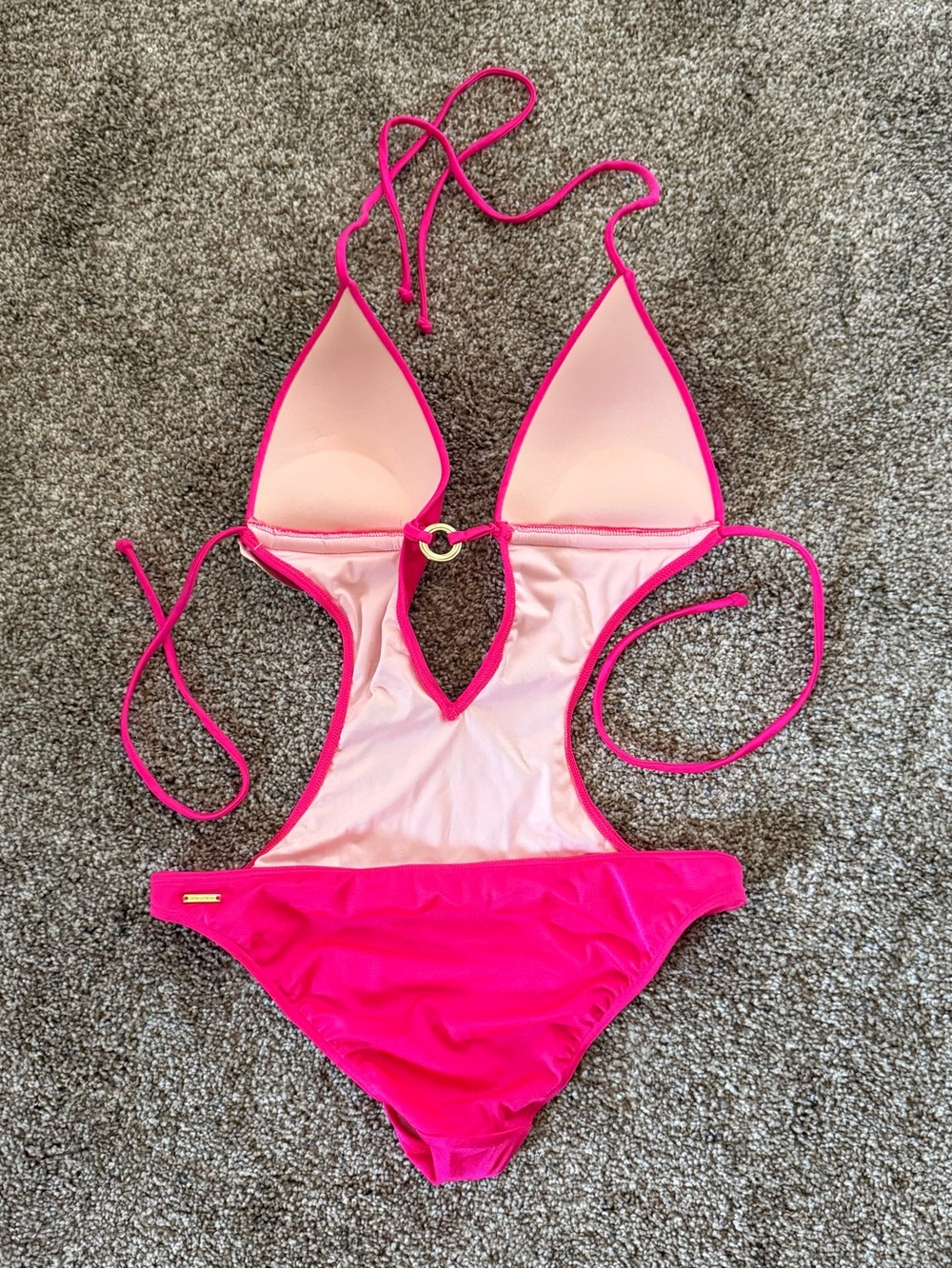 Victoria’s Secret - Women’s Hot Pink Plunge One-Piece Swimsuit - Picture 4 of 5